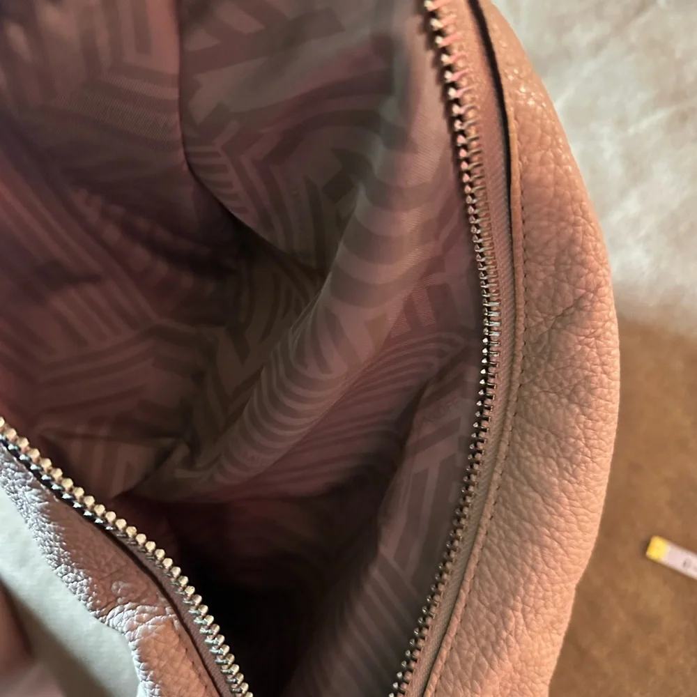 Rebecca Mincoff Cream Leather Hobo Bag